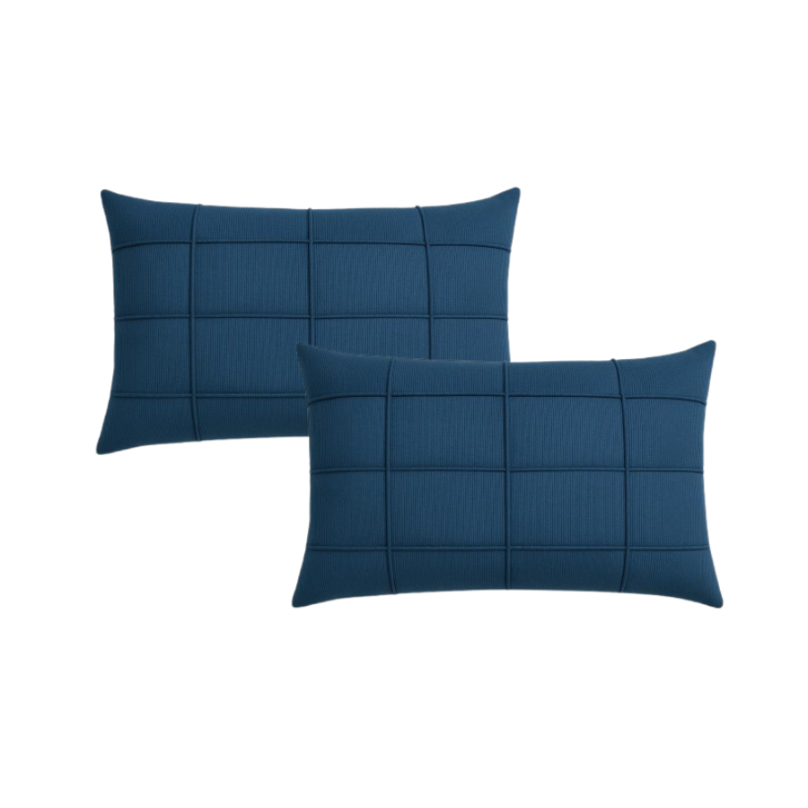 Kit 2 Capas De Almofada Retangular Baguete Suede Drapeada 30x50