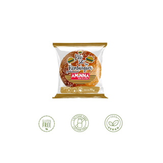 PÃO DE HAMBÚRGUER, SEM GLÚTEN, SEM LEITE 75G CADA - AMINNA em Oferta na Shopee