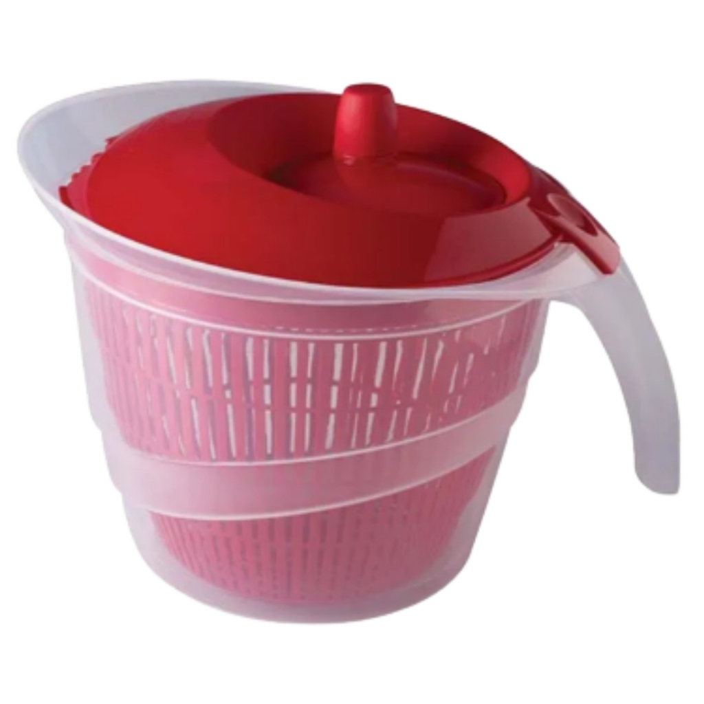 Seca Salada Secador Centrífuga Tampa Giratória Folhas Verduras Legumes 2,8L Manual Vermelho Plasutil em Oferta na Shopee