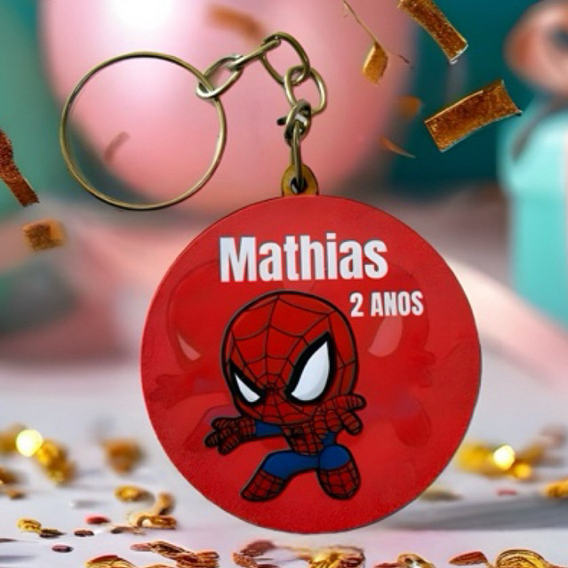 KIT Chaveiro Personalizado Homem Aranha  já vão todos montados ,para festa, igreja, lembrancinhas, aniversário