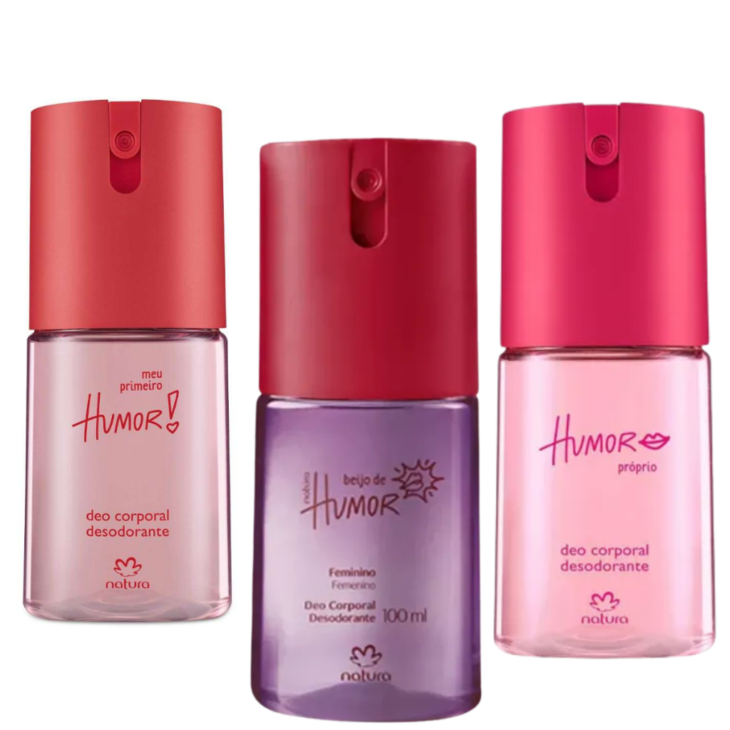 Natura Kit com 3 Deo Desodorante Humor Proprio , Meu Primeiro Humore Beijo de Humor 100ml cada