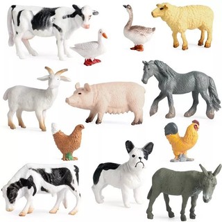 Kit 10 Animais Da Fazenda Safari Zoo
