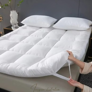 pillow top cama solteiro box protetor de colchão 400 fios  toque macio Promoção. em Oferta na Shopee