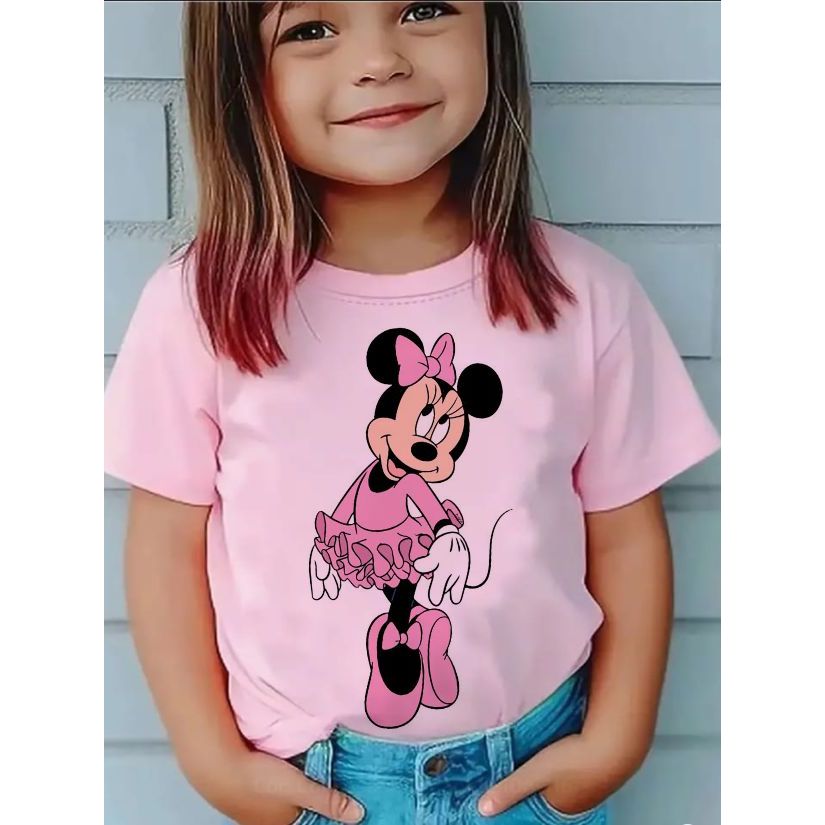 Camiseta infantil Feminina Minnie Bailarina, Blusinha Feminina