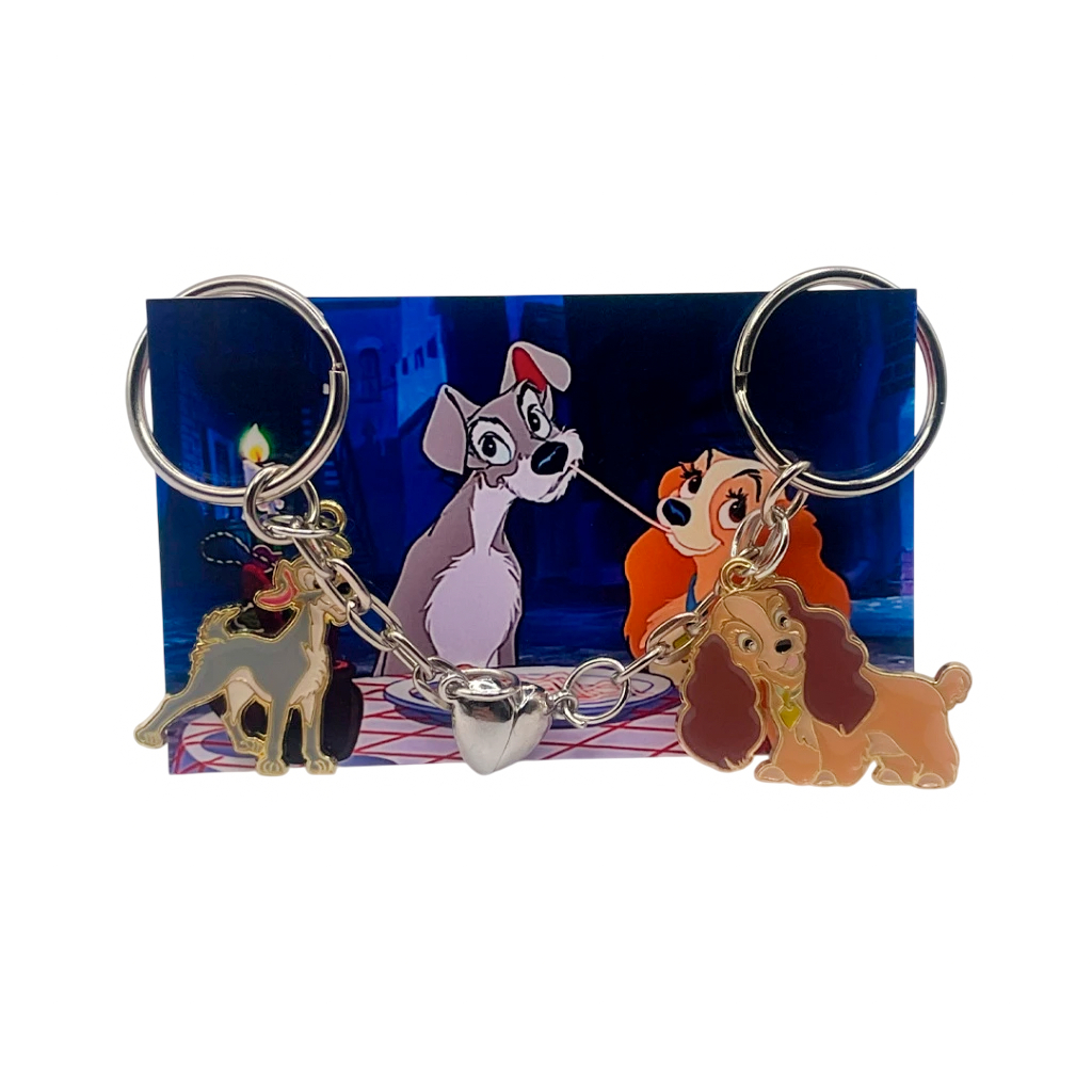 Par de Chaveiros Casal A Dama e o Vagabundo Imã Magnetico Namoro Presente em Oferta na Shopee