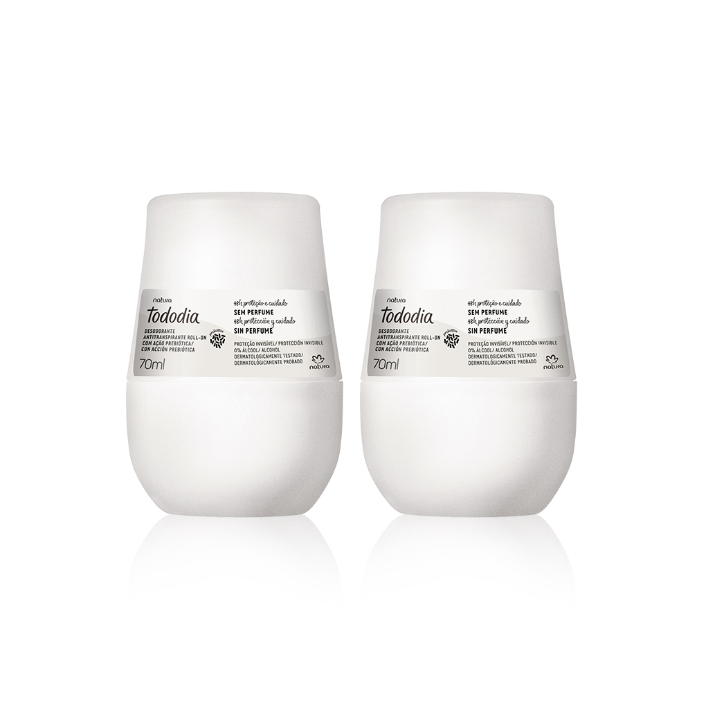 Kit 2 Desodorante Antitranspirante Roll-on Tododia Sem Perfume