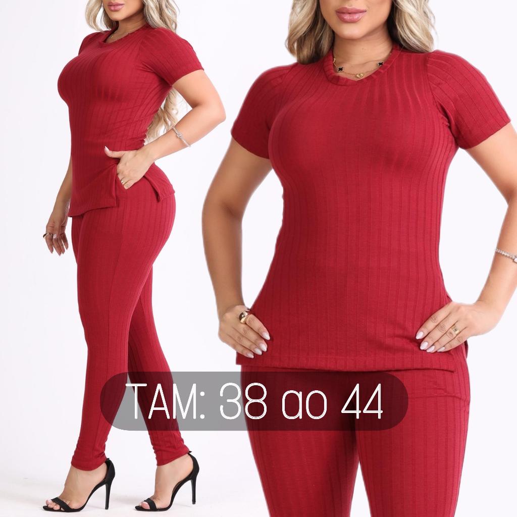 Conjunto Feminino Casual Canelado Premium 38 ate o 54