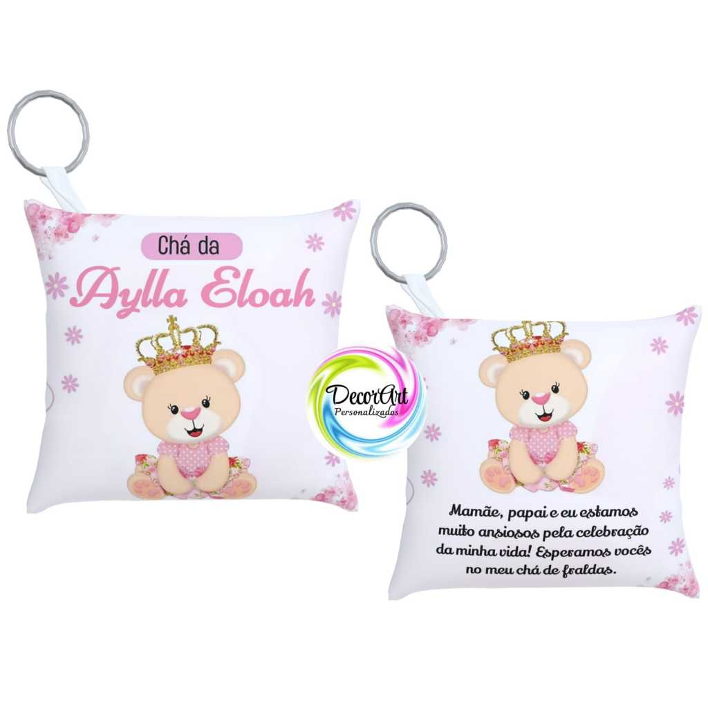 23 Almochaveiros Personalizados Ursinha Princesa Lembrancinhas Chá de Bebê Chá de Fraldas ursa princesa