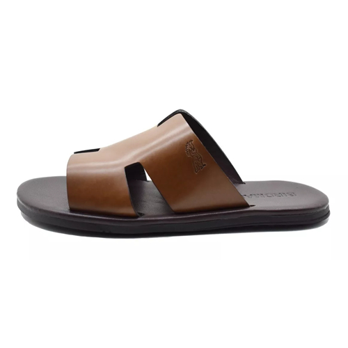 Sandália Chinelo Masculino Em Couro Legítimo Slide Casual Confortável Promoção