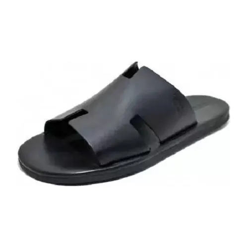 Sandália Chinelo Masculino Em Couro Legítimo Slide Casual Confortável Promoção em Oferta na Shopee