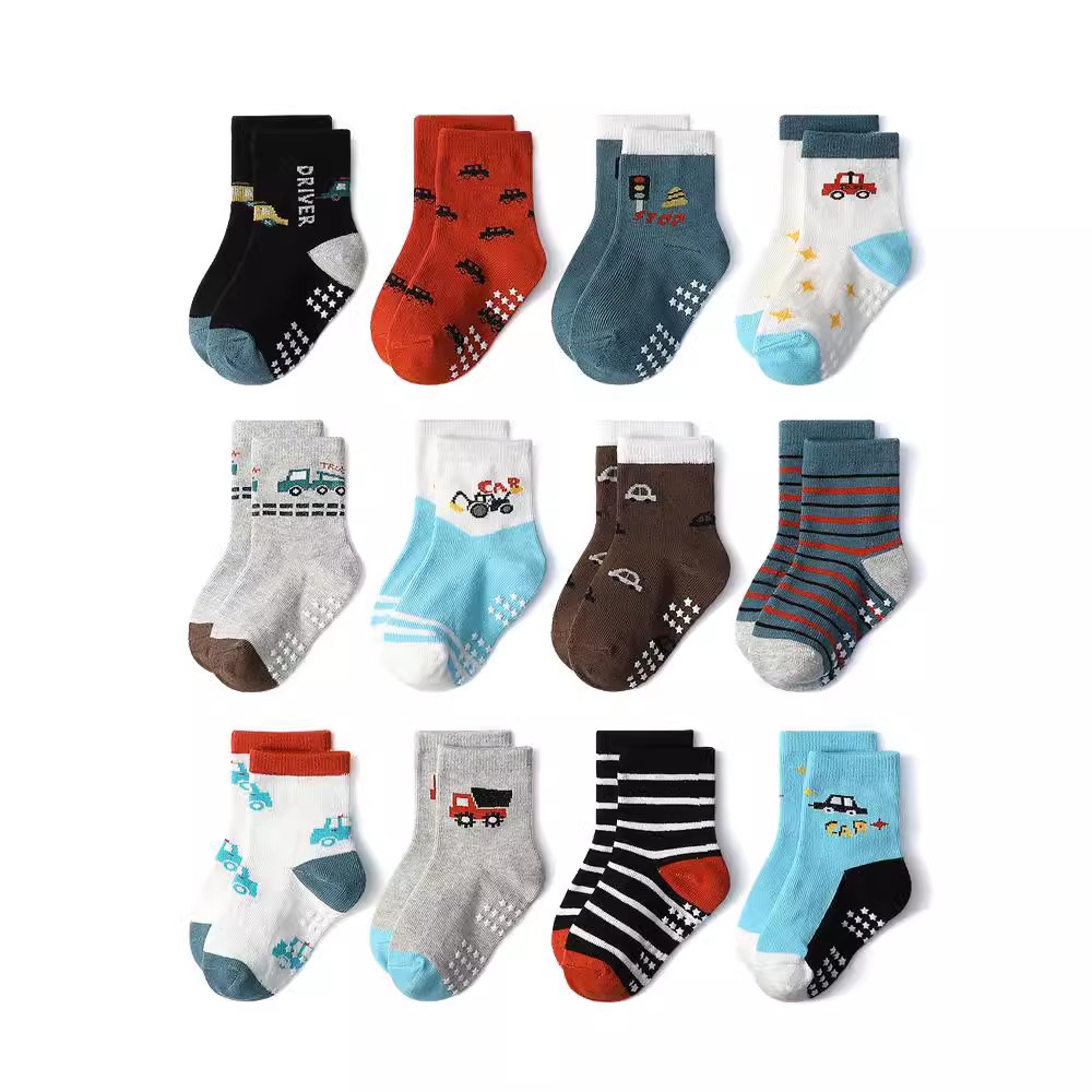 Kit 6/12 Pares de Meias Infantil Masculino Antiderrapante em Oferta na Shopee