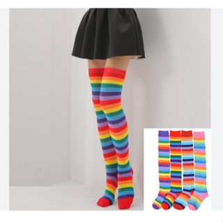 1- 2 -3 Pares Meia 3/4 Média / Alta / Longa  Adulto 22 ao 40 Colorida Arco Iris em Oferta na Shopee