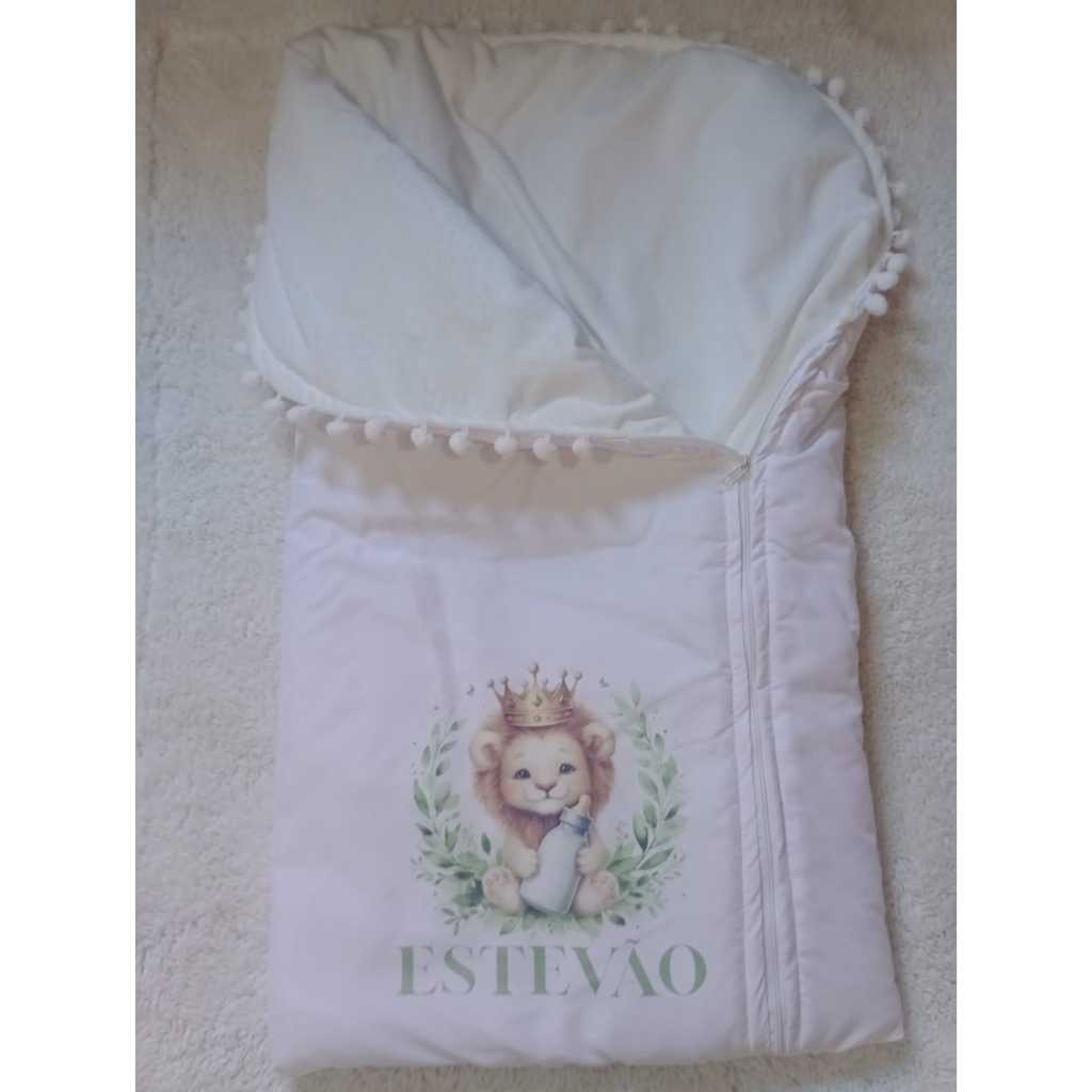 saco de dormir casulo pra bebe personalizado com nome/ com ziper, enxoval, frio, nenê em Oferta na Shopee