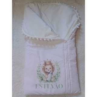saco de dormir casulo pra bebe personalizado com nome/ com ziper, enxoval, frio, nenê em Oferta na Shopee