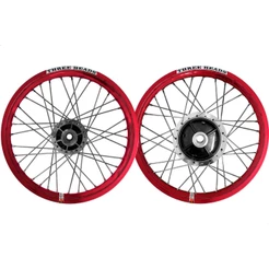 Par Roda Three Heads Aro Alumínio Vermelho Fan Titan 150 160
