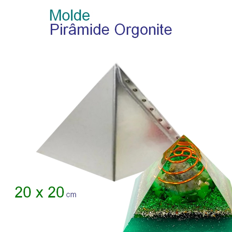 Molde Orgonite Grande- Pirâmide 20 x 20 cm + Base em Oferta na Shopee