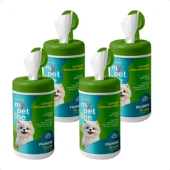 Kit 4 Lenço Umedecido Filhotes Mypetone - 75 Unidades