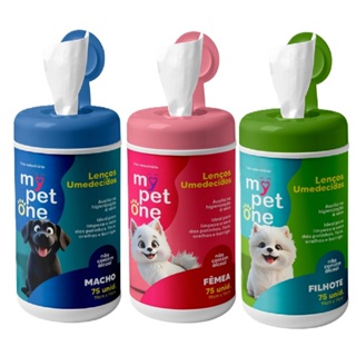 Lenço Umedecido 75 Unidades Para Cães e Gatos Filhotes, Machos e Fêmeas Mypetone em Oferta na Shopee