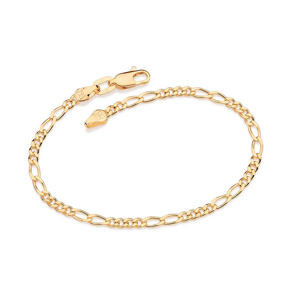 Pulseira Masculina Rommanel Fio Alternado 4x2 0,80 Laminado 18/19 cm 550052