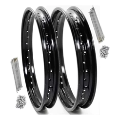Par Folha Aro 18 Aço Preto + Jogo Raio Cromado 4mm Titan Fan 125 150 160 YBR Freio Disco ou Tambor