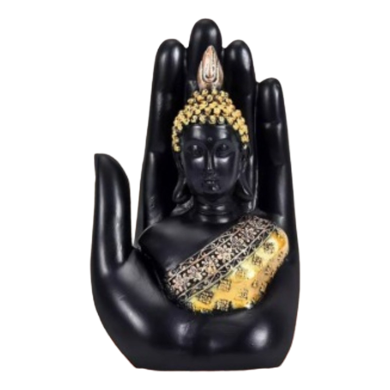Estatueta Tailandesa Buda Preto Mão De Buda 20,5cm em Oferta na Shopee