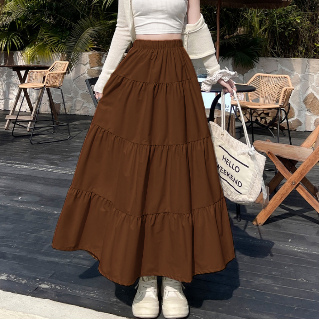 Saia Midi Feminina Tipo Bolo  003039 em Oferta na Shopee