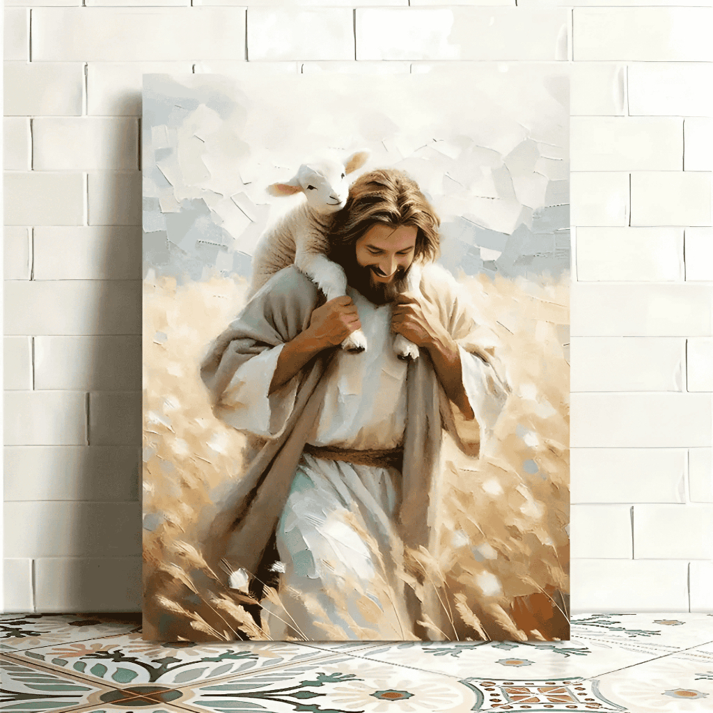Quadro Decorativo 70x90cm Jesus Cristo Cordeirinho Decoração de Parede Hall Luxo Sala Quarto MDF em Oferta na Shopee