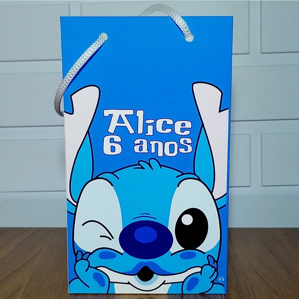 Sacolinha Personalizada Stitch Aniversário Infantil Mimos e Lembrancinhas para Festa KIT PEGUE E MONTE em Oferta na Shopee