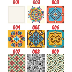 Adesivo de Azulejo Kit com 10 unidades Decorativo Moderno Retrô Diversos Modelos 15 x 15 cm