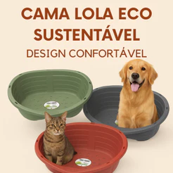 Cama lola Eco Sustentável Cães e gato Plástica Design Confortável Plast Pet porte grande e pequeno