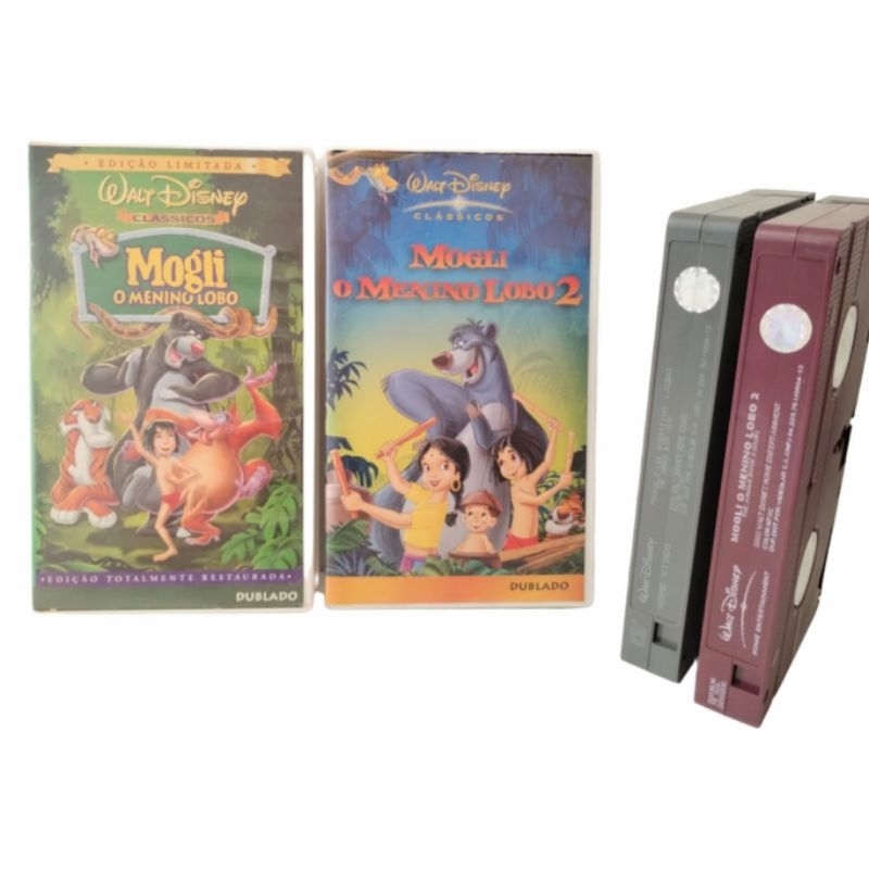 2 Fitas VHS Mogli O Menino Lobo 1 e 2 (Originais Disney Anos 90)