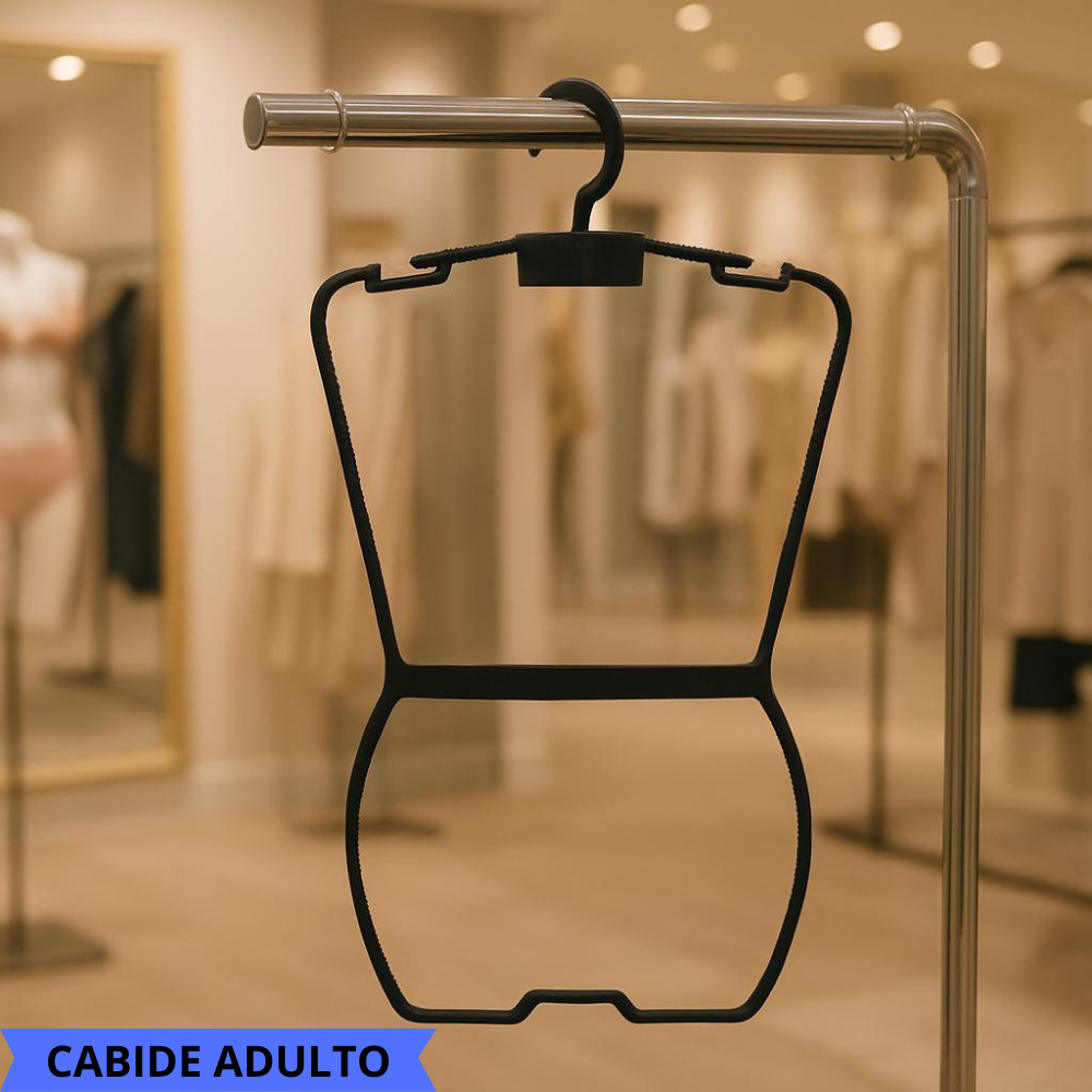 Kit 5 Cabide Silhueta Adulto Plastico Preto