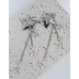 Par de Presilha de Estrela Prata - com corrente de Estrela Presilha de Estrela Estilo Punk Grunge em Oferta na Shopee