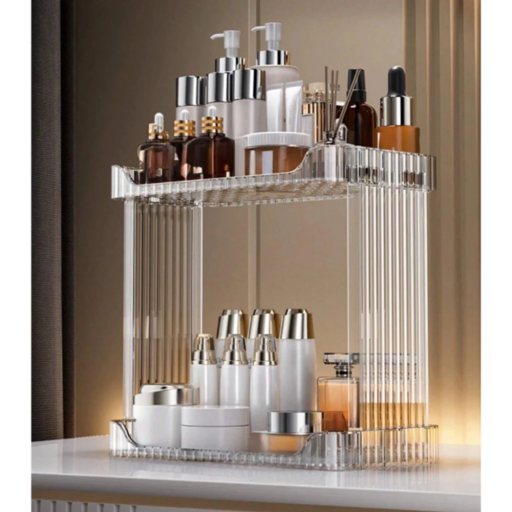 Organizador De Banheiro 2 camadas Prateleira De Maquiagem Acrílica Suporte De Cosmético Liptick em Oferta na Shopee