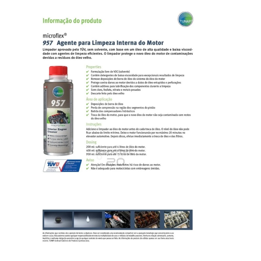 TUNAP 957 Tunap 957 Limpeza Interna Do Motor Cárter Engine Flush 200ml — imagem 2 de 2
