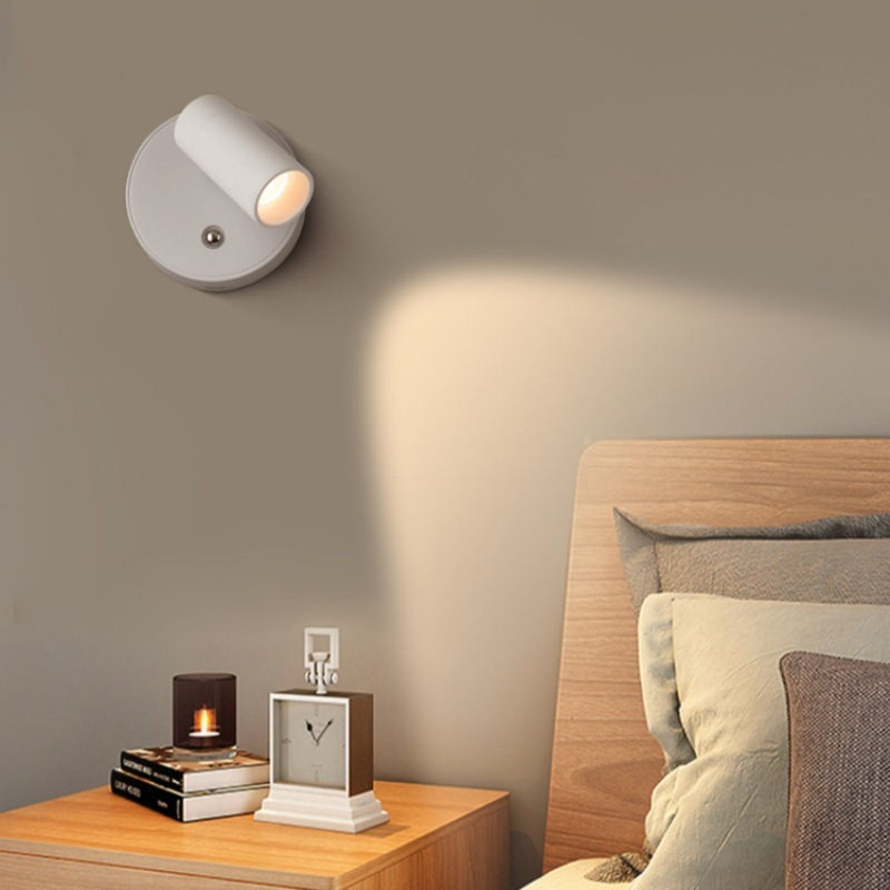 Luminária para quarto sem fio recarregável LED Leitura arandela de parede abajur de cabeceira