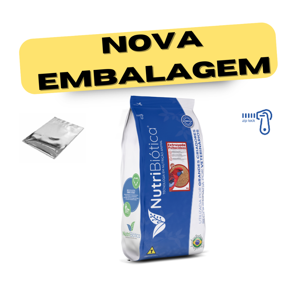 Ração Nutribiótica Criadores Extrusada Psitacídeos 10kg Super Premium, Agapornis, Calopsita e Rosela em Oferta na Shopee