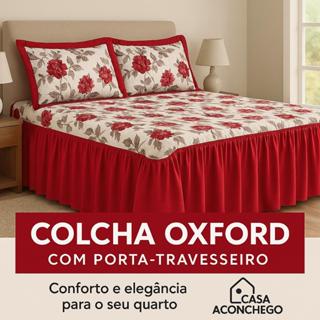 Kit Colcha Queen 3 Peças Oxford Floral – Conforto e Elegância p/ Casal | Preço de Fábrica em Oferta na Shopee