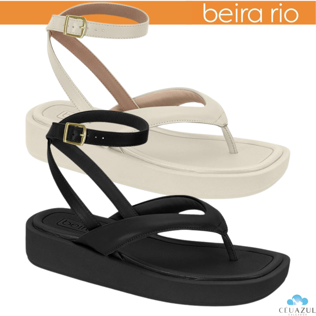 Sandália Papete Feminina Beira Rio Dedo Plataforma Tira Tornozelo Conforto em Oferta na Shopee