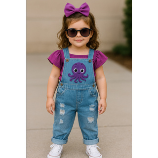 Jardineira Infantil Macacão Jeans Bolofofos Menina Menino Bebe Unissex em Oferta na Shopee