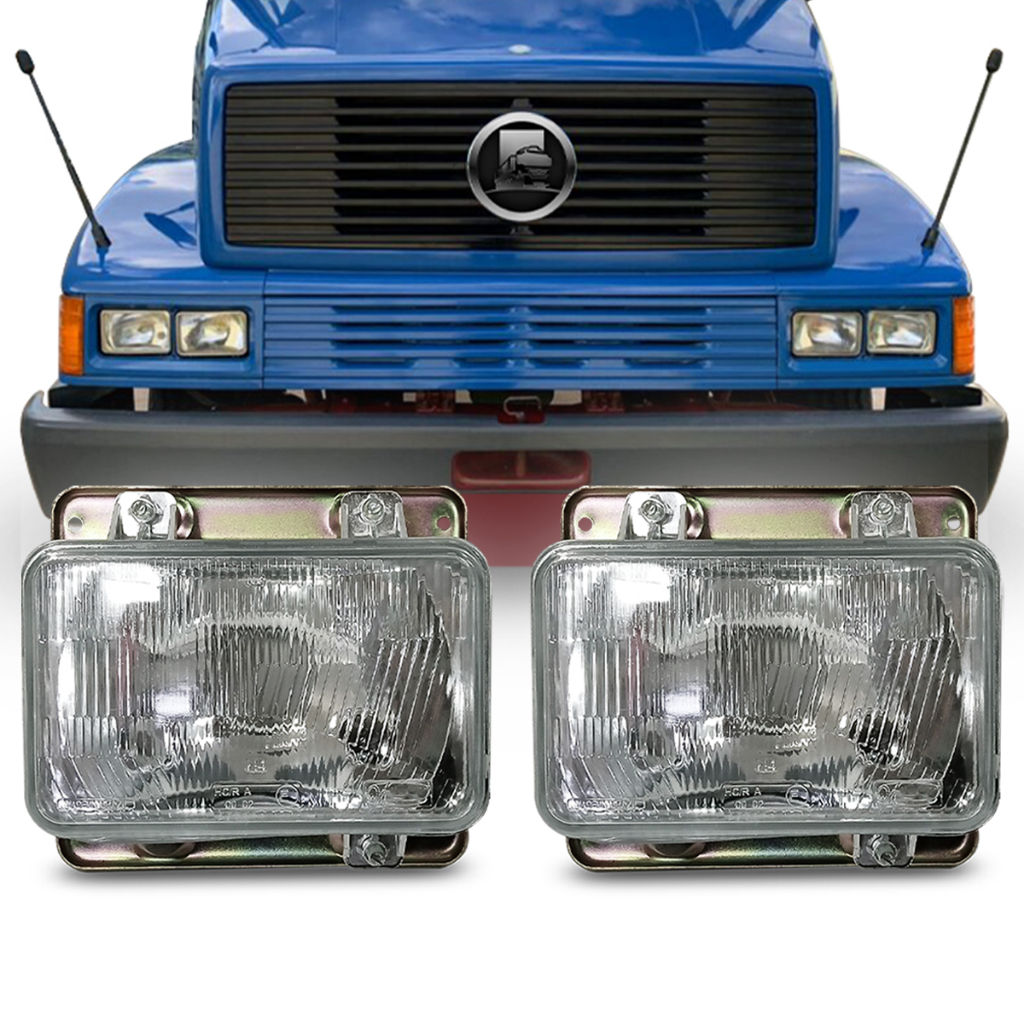 Kit 2 Farol Mb Mercedes Bicudo 93 A 04 1214 1418 1618 1935