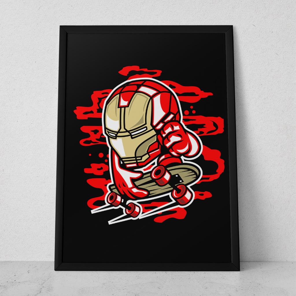 Quadro Decorativo Placa 80x60 mdf alta resolução full hd HOMEM DE FERRO FUNKO sala quarto escritório
