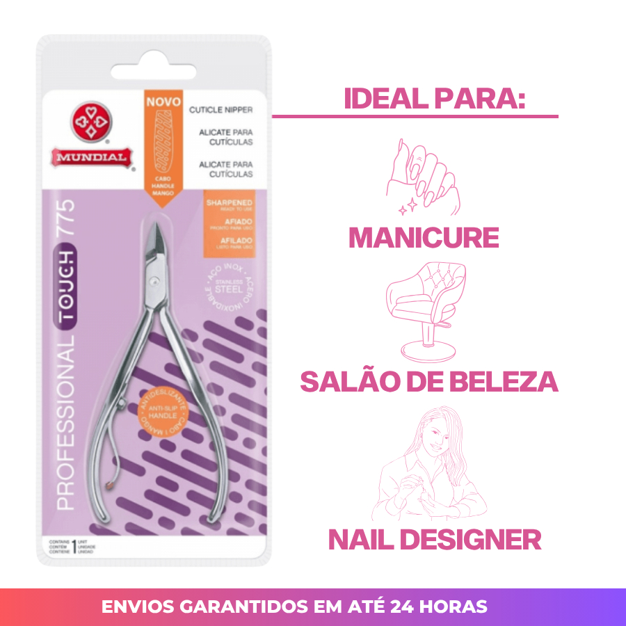 Detalhes do KIT 10 ALICATES CUTÍCULA 775 PROFESSIONAL TOUCH INOX
