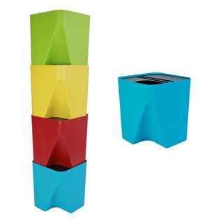 Kit 4 Lixeiras Empilháveis Recicláveis, Cores Reciclagem, Colorido Tampa Aberta 25 Litros em Oferta na Shopee