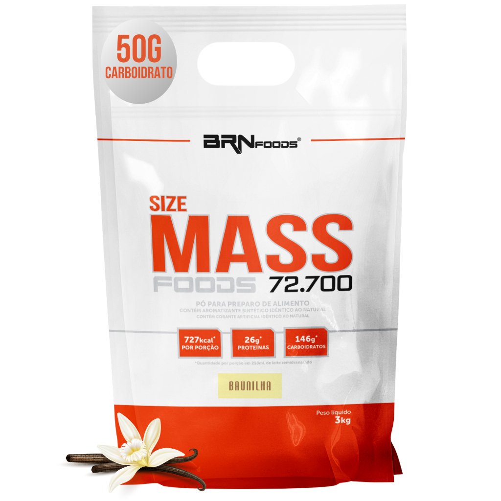 Suplemento Hipercalórico Size Mass Foods Refil 3kg - Para Ganho de Peso - BRNFOODS em Oferta na Shopee