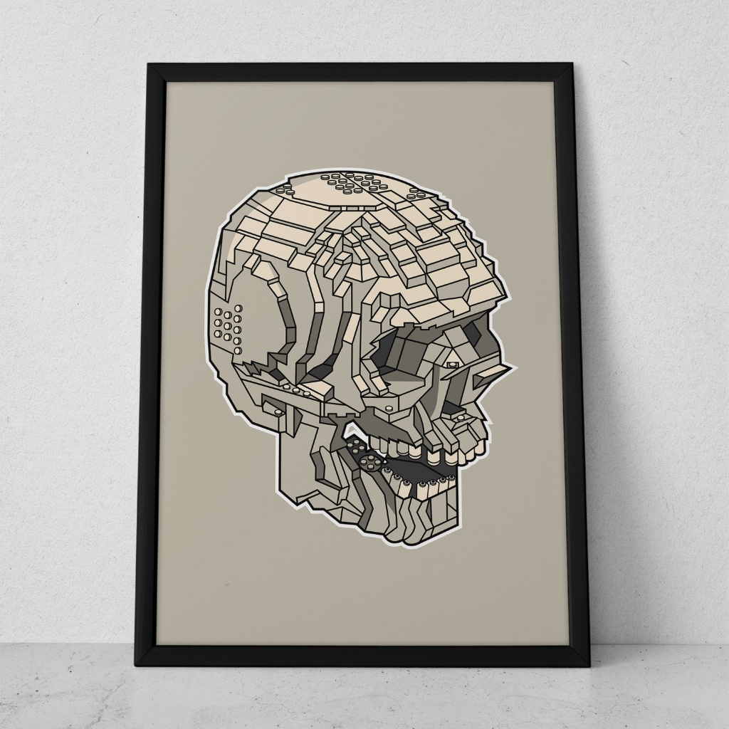 Quadro Decorativo Placa 80x60 mdf alta resolução full hd CAVEIRA FUNKO sala quarto escritório