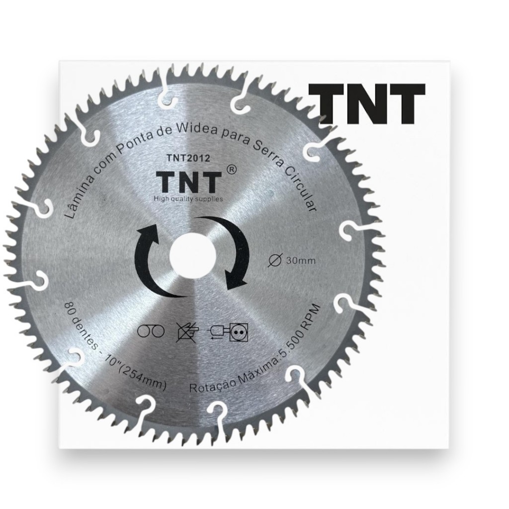 Disco Lâmina Serra Circular Corta MDF e MDP 10 Polegadas 254mm 80 Dentes TNT em Oferta na Shopee