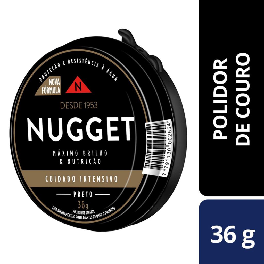 Graxa para Sapato em Pasta Preta Nugget Lata 36G Graxa para Sapato em Pasta Preta Nugget Lata 36G