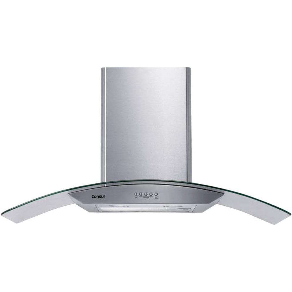 Coifa de Parede Consul 90 cm Inox 5 e 6 bocas com design em vidro e aviso lavar filtro - CAP90AR 220V