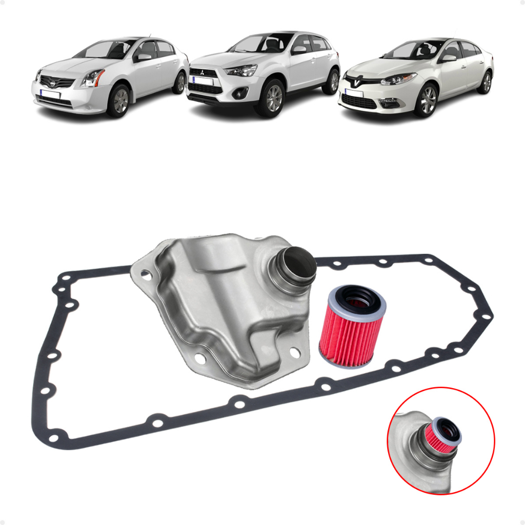 Kit Filtros Câmbio Automático Interno e Externo Renault Fluence 2.0 2010 A 2018/ Mitsubishi Asx 2.0 Cvt 2017